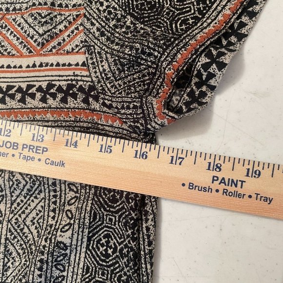 Cleobella Boho Shakira Romper Playsuit Sz Medium Short Sleeve Tassel Black Aztec - Picture 13 of 16